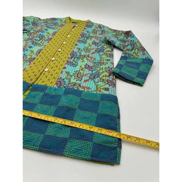 Rara Avis by Iris Apfel Mixed Quilted Printed Coat Multicolored Women Size Mediu - Picture 6 of 16